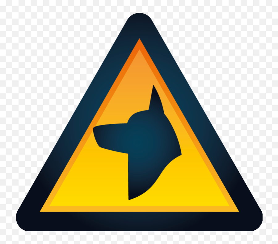 Warning Dog Sign Sticker - Warning Emoji,Dog Emoji Text
