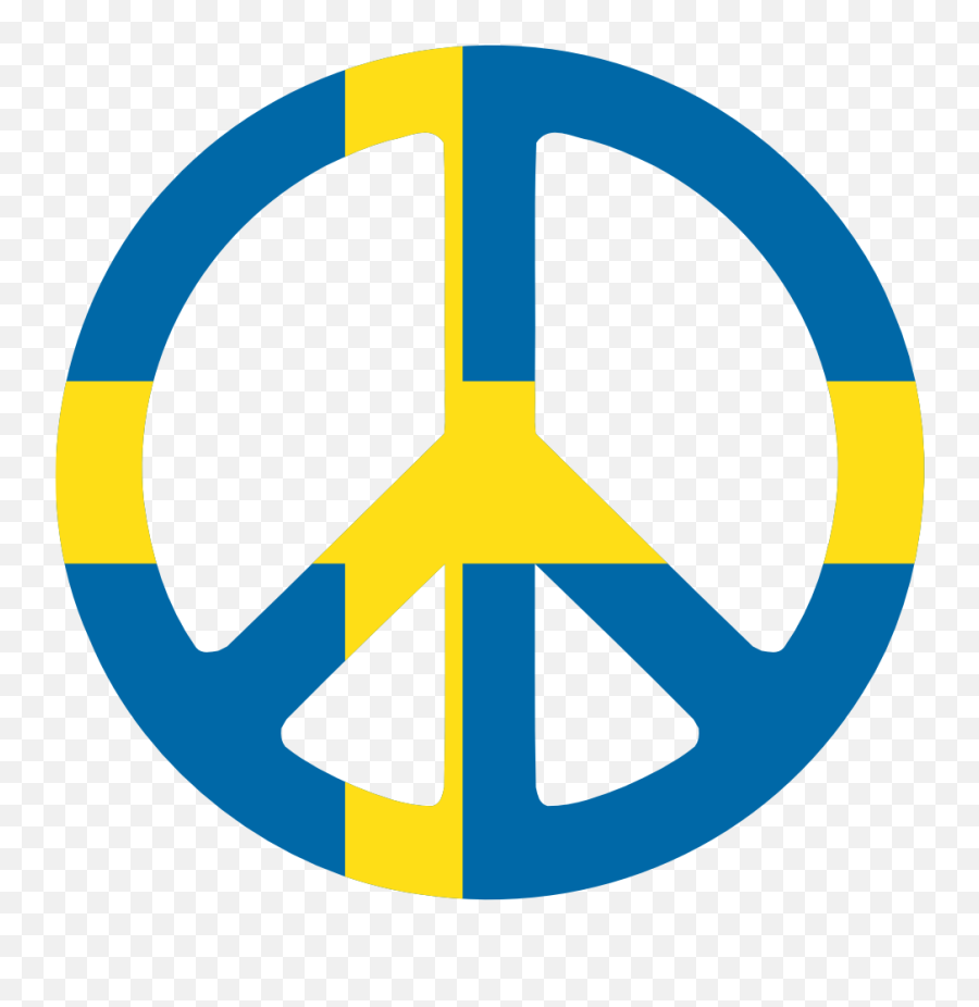 Download Sweden Peace Symbol Flag 3 Cnd - Peace Sign Blue And Yellow Emoji,Sweden Flag Emoji