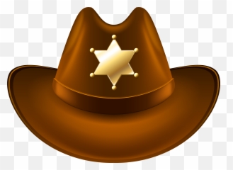 Cowboy Hat With Sheriff Badge Transparent Clip Art Image Png - Cowboy Hat Clipart Png Emoji,Cowboy Hat Emoji