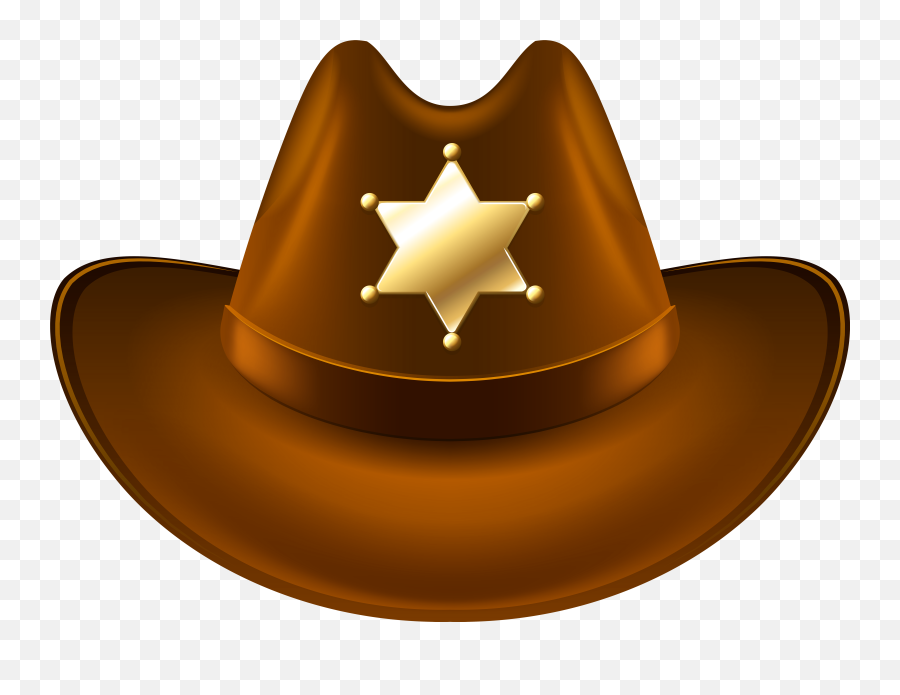 Cowboy Hat With Sheriff Badge Transparent Clip Art Image Png - Cowboy Hat Clipart Png Emoji,Cowboy Hat Emoji