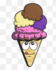 Cartoon Cone Cream Emoji Ice Icon - Ice Cream Cone Png Cartoon,Ice Emoji