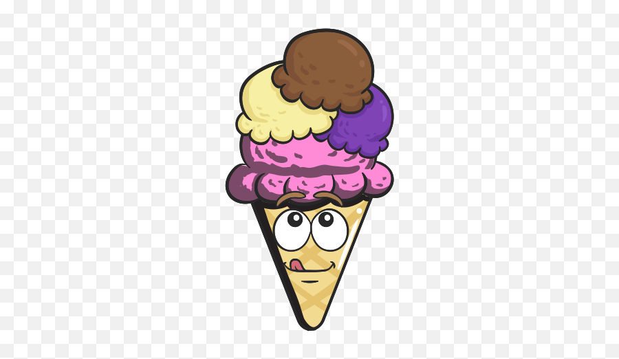 Cartoon Cone Cream Emoji Ice Icon - Ice Cream Cone Png Cartoon,Ice Emoji