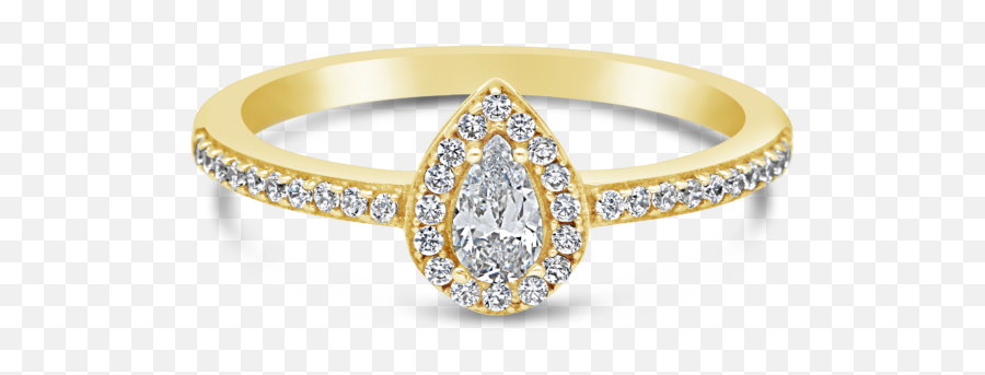 9ct Gold Cubic Zirconia Pear Cluster - Engagement Ring Emoji,Engagement Ring Emoji