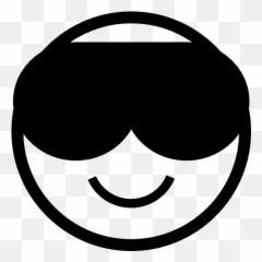 Emoticon Cool Face Smiling With Dark Sunglasses Icons - Profile Pics For Twitter Emoji