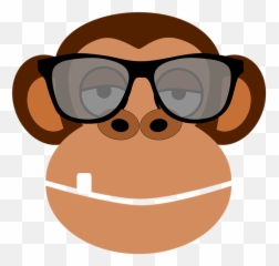 Free Monkey Animal Illustrations - Female With Glasses Emoji