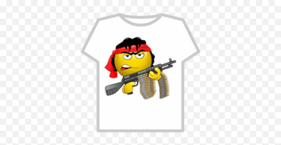 Rambo - Robux Roblox Free T Shirt Emoji,Emoticon Gun