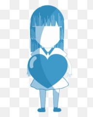 Girl With Heart In The Hand - Illustration Emoji
