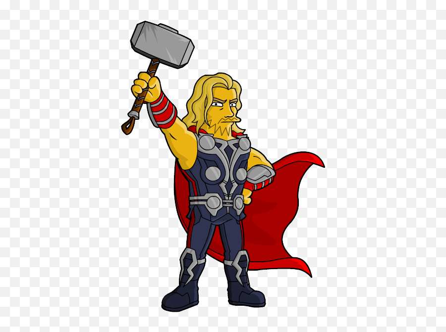 Avengers Character Free Clip Art Stock - Simpsons Thor Emoji,Thor Emoticon