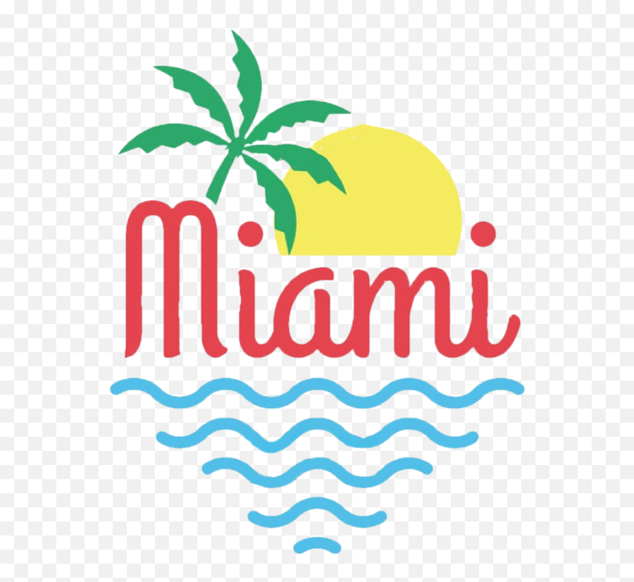 The Newest Miami Stickers - Island And Palm Tree Vector Emoji,Miami Heat Emoji