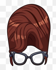 High Hairstyle and Clear Lens Glasses Sticker - Mania Clip Art Emoji