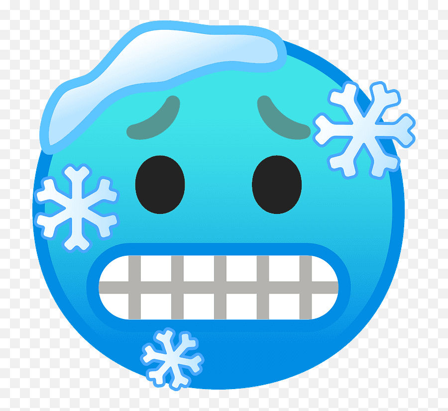 Cold Face Emoji Clipart - Cold Emoji Transparent,Emoji With Blue Head