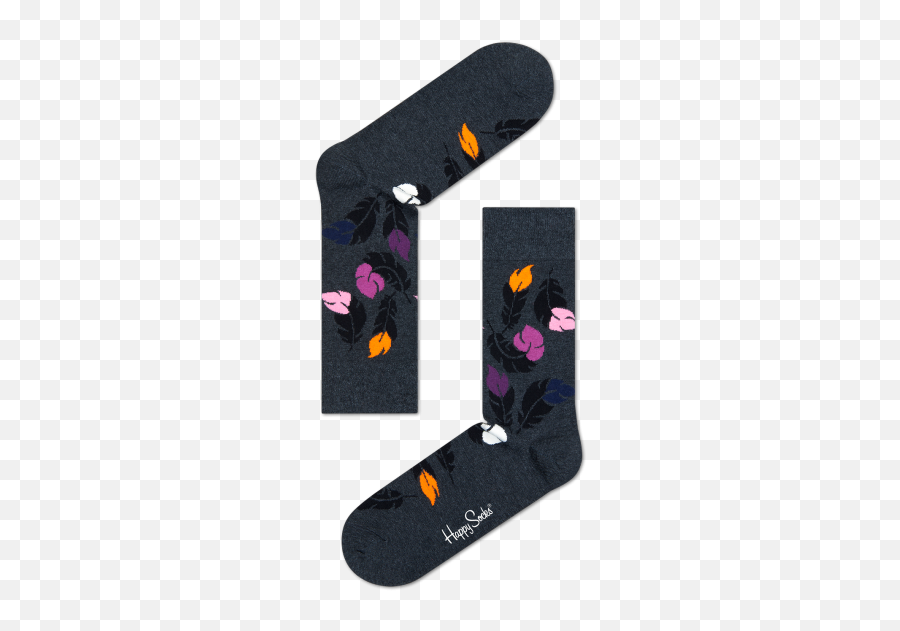 Feather De Color Gris En Happy Socks - Sock Emoji,Emoji Key Socks