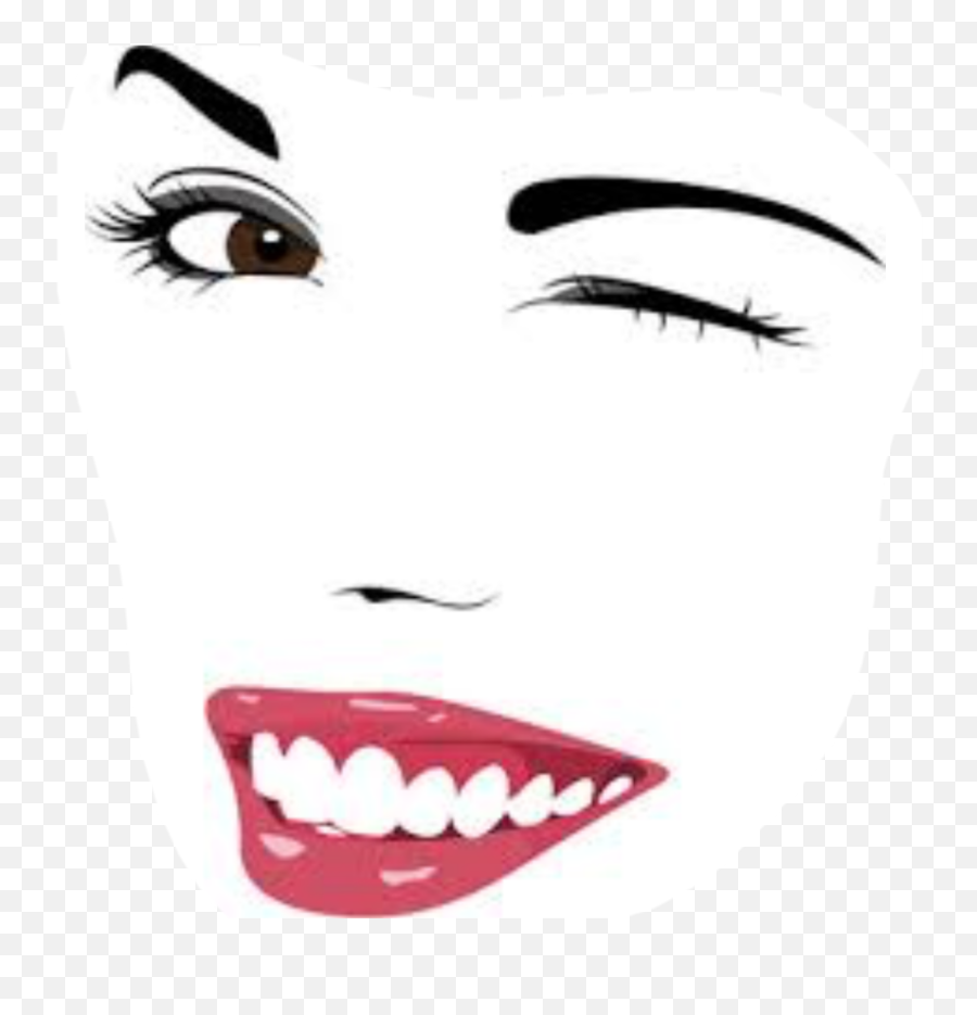 Wink Face Png - Face Wink Women Lips Makeup Wink Wink Vector Emoji,Wink Face Emoji