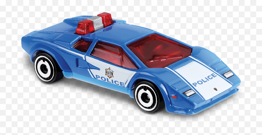 Lamborghini Countach Police Car In Blue - Hot Wheels Lamborghini Police Car Emoji,Racecar Emoji