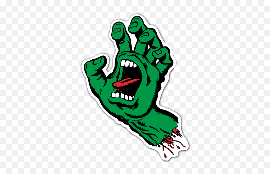 Zombie Hand Png - Zombie Hand Scream Sticker Dead Screaming Hand Santa Cruz Emoji,Hands Over Mouth Emoji