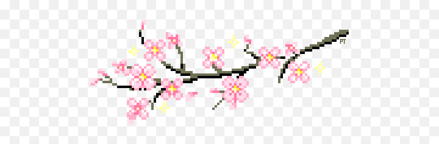 2 - Cherry Blossom Pixel Art Emoji,Emoticon Sparkles