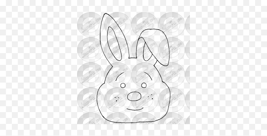 Shy Bunny Outline For Classroom - Cartoon Emoji,Bunny Emoticon Text
