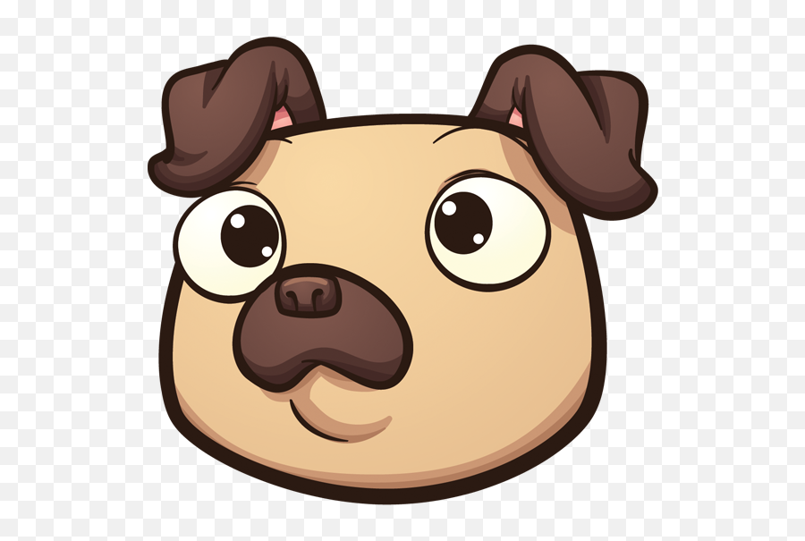 Pug Emoji Stickers Messages Sticker - Cute Cartoon Dog Face,Pug Emoji