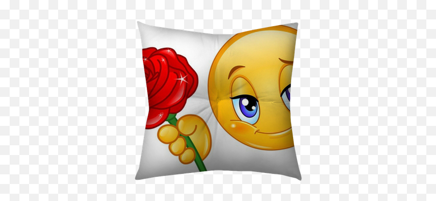 Tufted Floor Pillow - Giving A Flower Emoji,Emoticon Rose