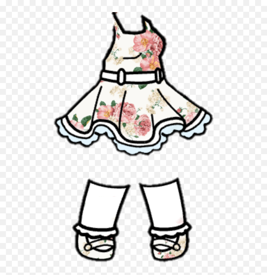 Gacha Dress Sticker Flower Girl Gach - Draw Gacha Life Clothes Emoji,Flower Girl Emoji