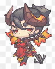 Chibi Overwatch Overwatch Mercy Devil - Overwatch Blackwatch Cute Emoji,Mercy Emoji