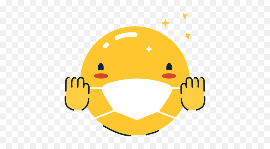 Cheering Emoji With Face Mask Flat - Transparent Png U0026 Svg Emoji Mask Png,Yellow Card Emoji