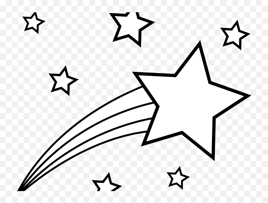 Shooting Star Clipart Flying Star - Shooting Star Colouring Star Coloring Pages Emoji,White Star Emoji