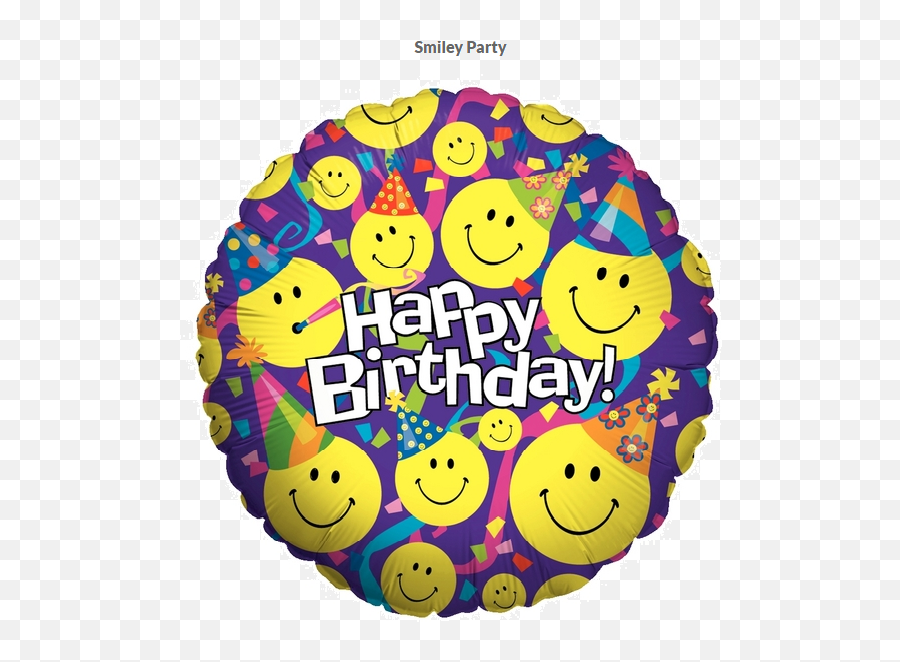 Betallic Foil 45cm Smiley Party Birthday - Balloon Emoji,Happy Birthday Emoticon
