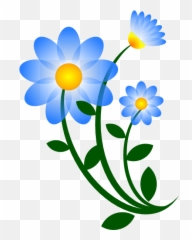 Of Blue Flowers Clip Art Free Clipart - Emoji