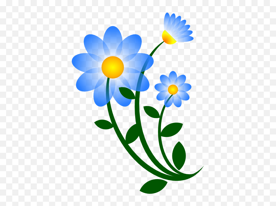 Of Blue Flowers Clip Art Free Clipart - Flower Clipart Emoji,Blue Flower Emoji