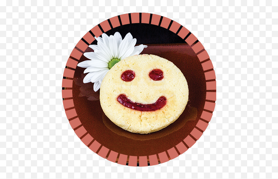 Happy Face Cookie - Concha With Sugar Emoji,Raspberry Emoticon