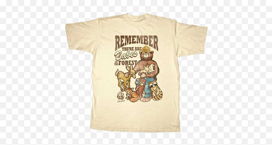 Smokey Fire Vintage 70s 60s Retro Forre - Remember There Are Babes In The Forest Shirt Emoji,Bear Fire Emoji