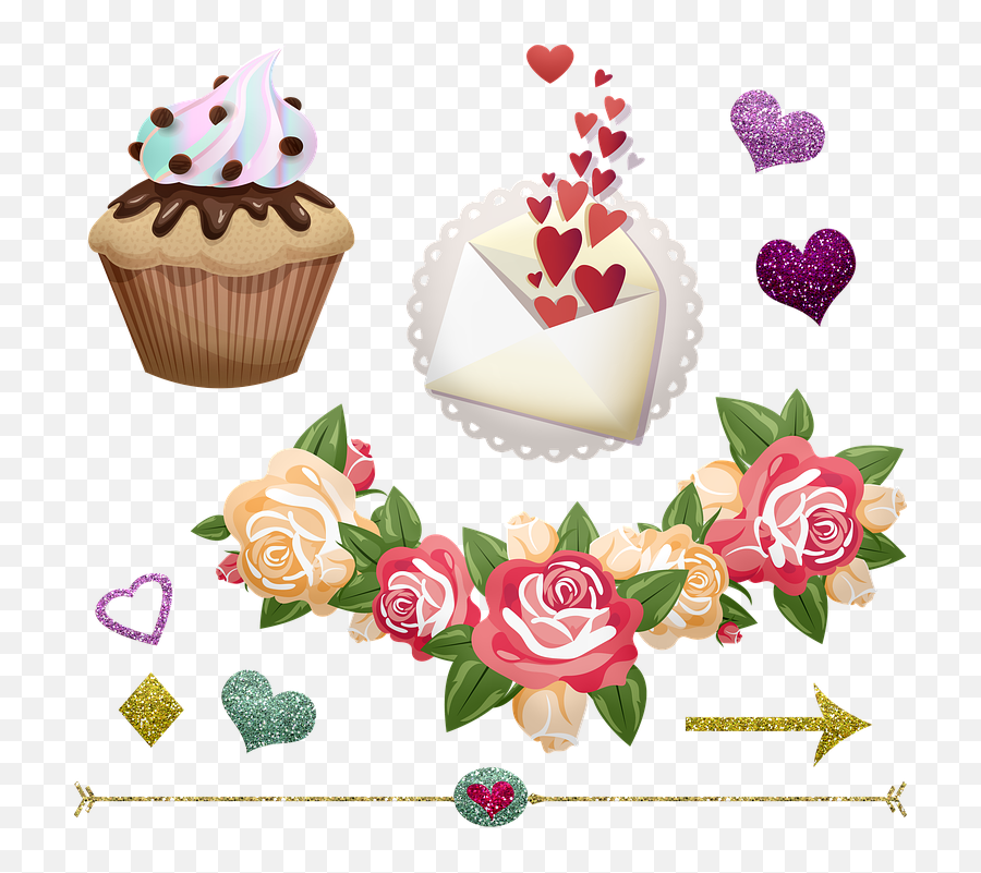 Valentines Day Hearts Letter - Love Emoji,Gift Arrows Emoji