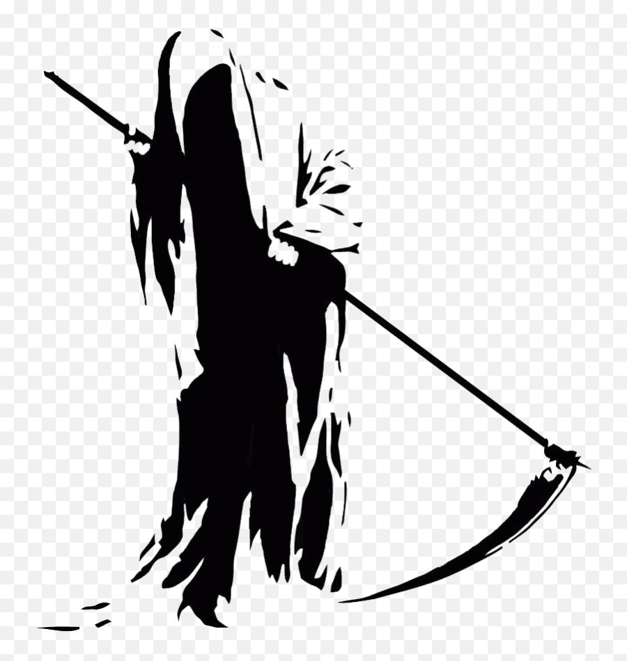 Download Grim Reaper Transparent Hq Png Image - Grim Reaper Black And White Emoji,Grim Reaper Emoji