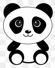 Free Panda Bear Illustrations - Black And White Clipart Emoji