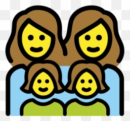 Family woman girl emoji clipart Free -