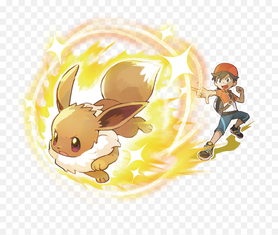 Boy Chase And Eevee Render Pokemon Letu0027s Gopng - Renders Eevee Go Art Emoji,Pikachu Emoji