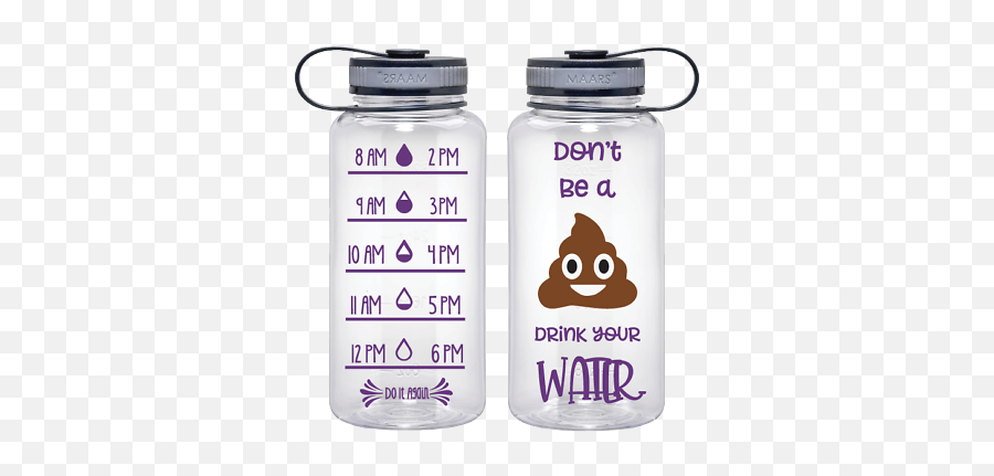 Water Bottle 34 Oz - Water Bottle With Water Tracker Emoji,Emoji Water Bottle