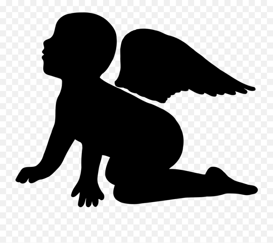 Free Angel Wings Vectors - Angel Baby Silhouette Clipart Emoji,Diamond Emoji