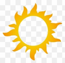 Sun Rays Fire Summer Yellow Frame Face - Cartoon Transparent Background Emoji