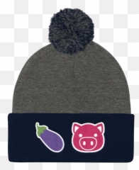 Eggplant Pig - Halloween Beanie Emoji,Veiny Eggplant Emoji