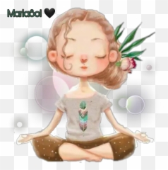 Yoga Stickers For WhatsApp - Cute Cartoon Girl Emoji