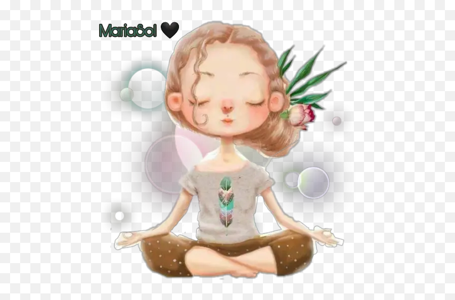 Yoga Stickers For Whatsapp - Cute Cartoon Yoga Girl Cartoon Emoji,Yoga Emojis
