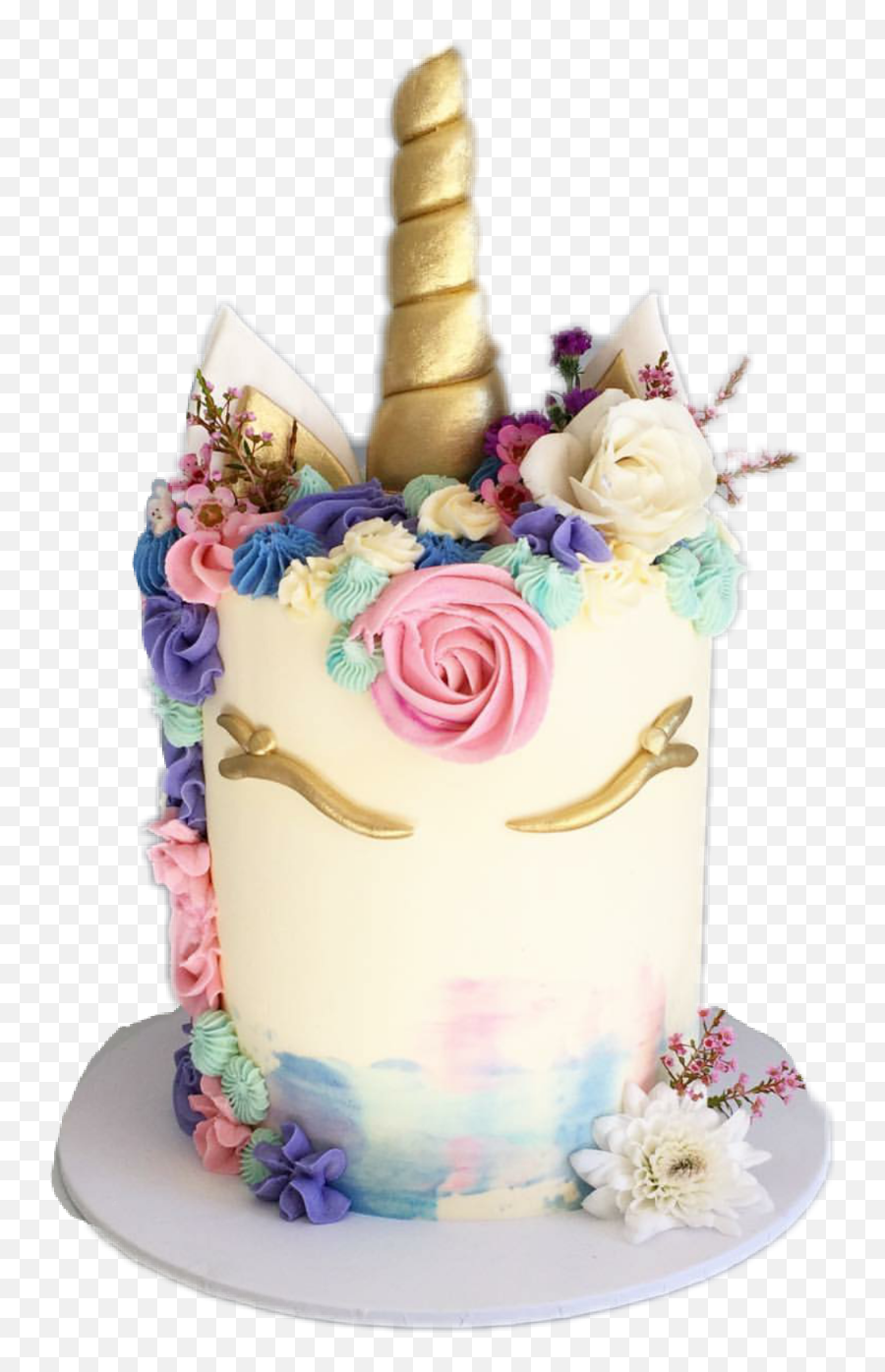 Happybirthday Unicorn Cake Sticker - Cake Decorating Supply Emoji,Unicorn Emoji Cake
