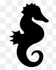 Seahorse Clipart Black And White - Large Seahorse Silhouette Emoji,Seahorse Emoji