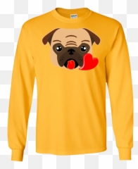 Funny Pug Emoji Adults Pug Heart Sweatshirts - Sky Was Yellow Shirt,Pug Emoji