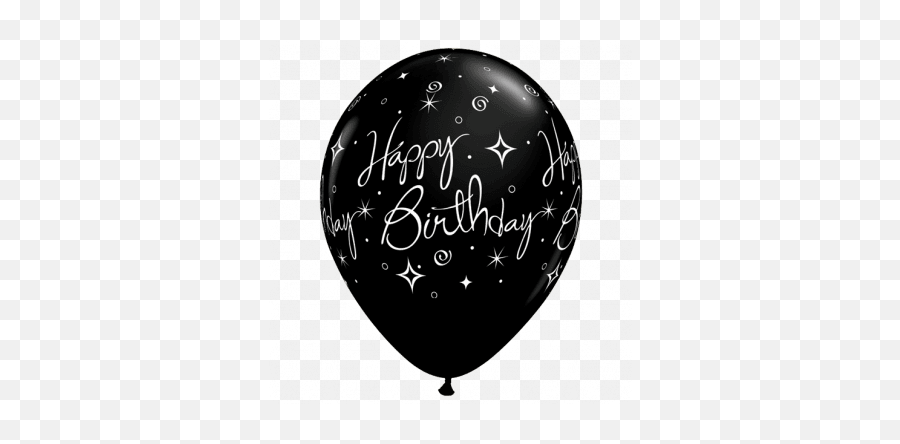 Elegant Sparkles Swirls Onyx Black - Qualatex Happy Birthday Balloons Emoji,Birthday Emoji Symbols