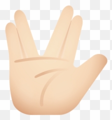 Vulcan Salute Light Skin Tone - Sign Language Emoji,Salute Emoji