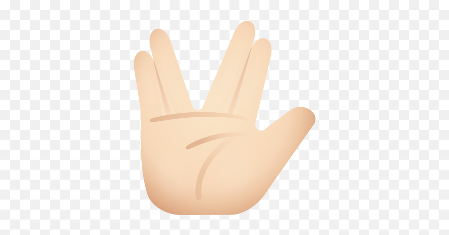 Vulcan Salute Light Skin Tone - Sign Language Emoji,Salute Emoji