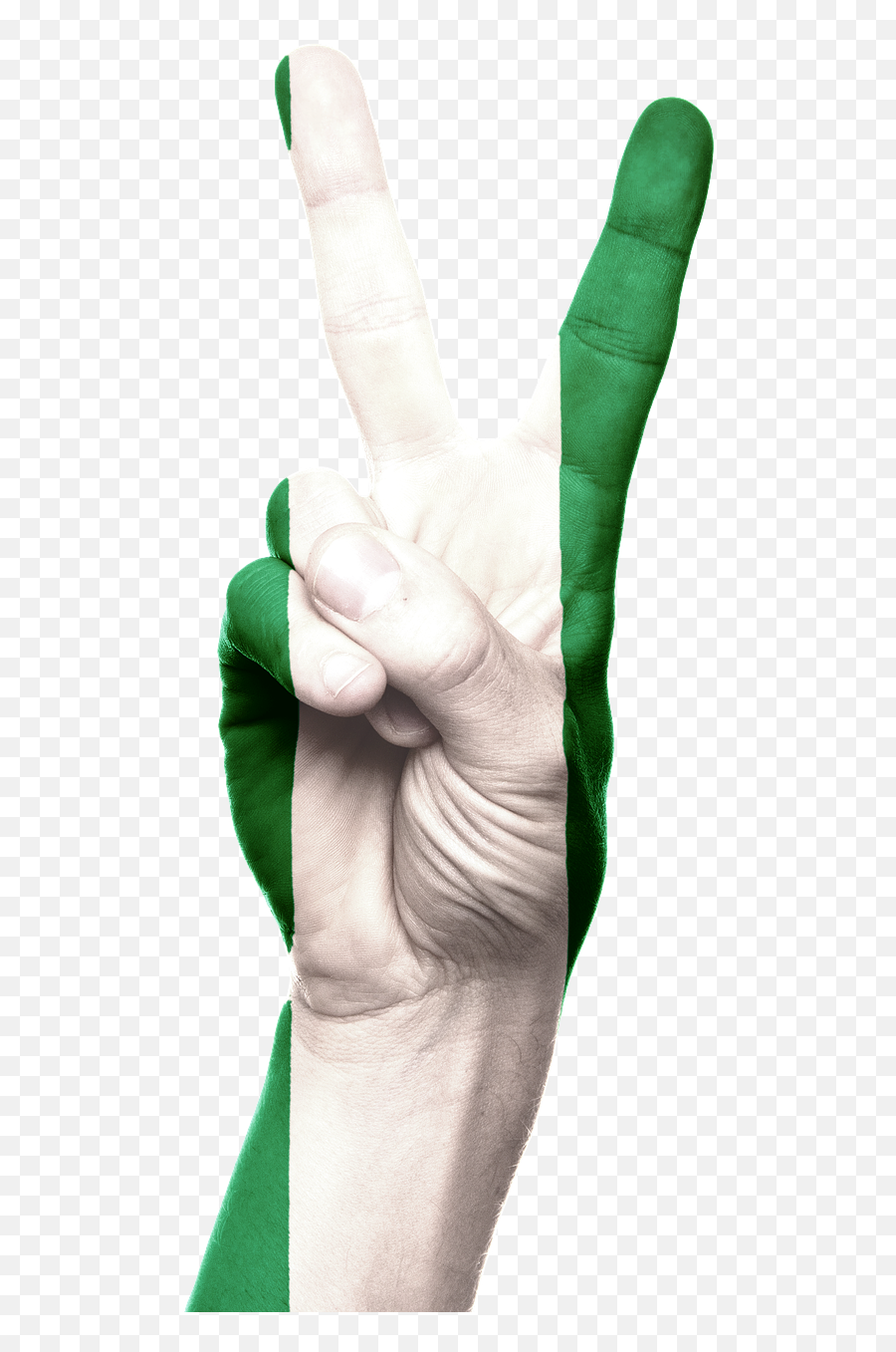 Nigeria Flag Hand Peace Victory - Nigeria Flag Clip Art Png Emoji,Okay Emoji